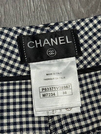 Chanel Cotton Elastane Pants Navy White