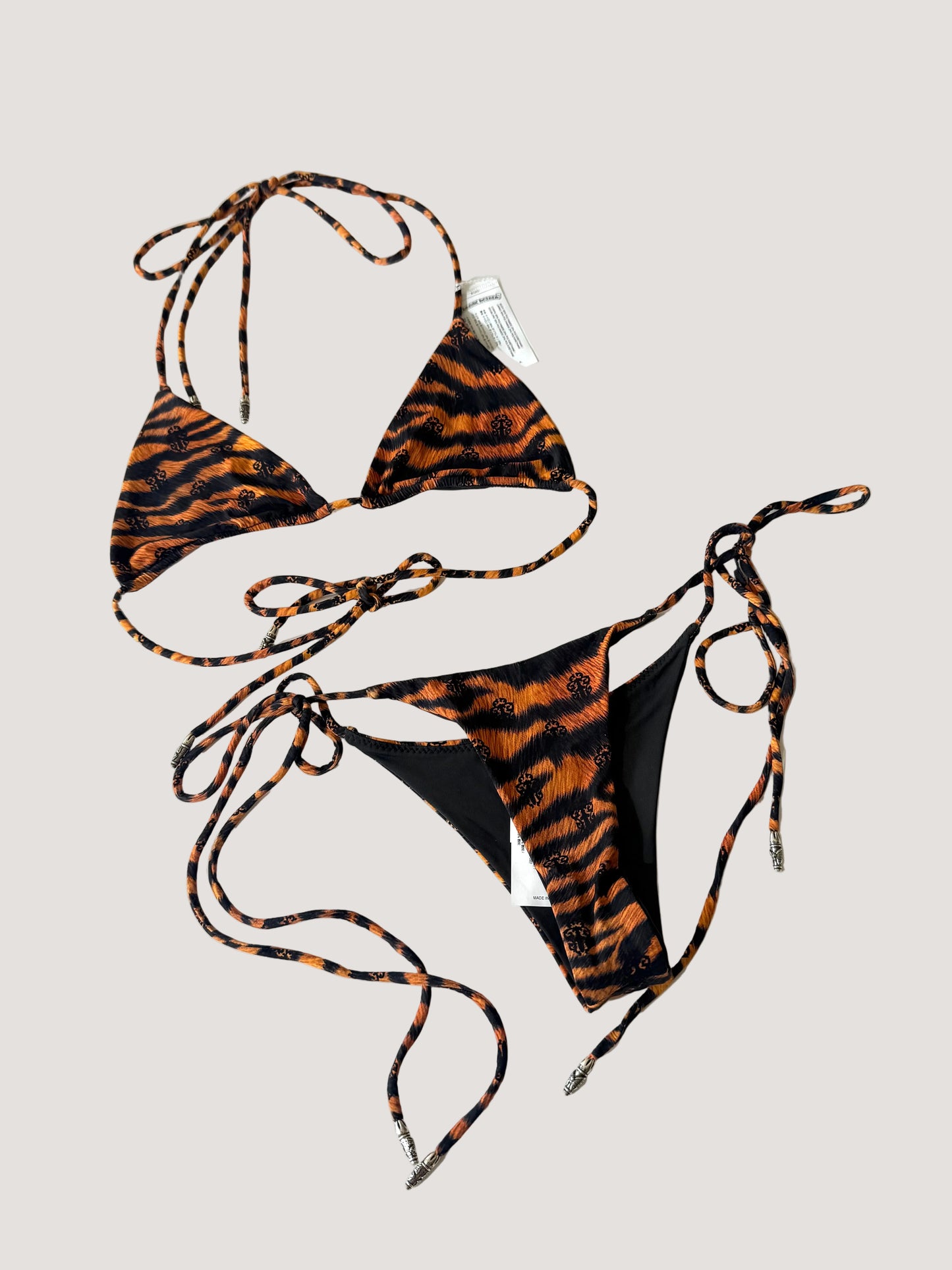 Chrome Hearts x Dipped in Blue Orange Tiger Bikini Set