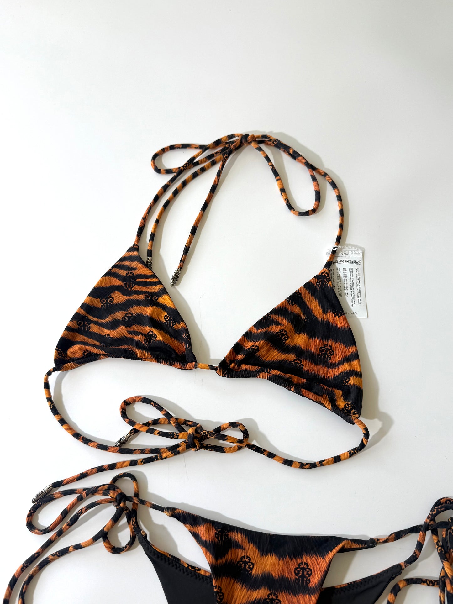 Chrome Hearts x Dipped in Blue Orange Tiger Bikini Set