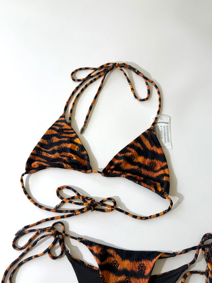 Chrome Hearts x Dipped in Blue Orange Tiger Bikini Set