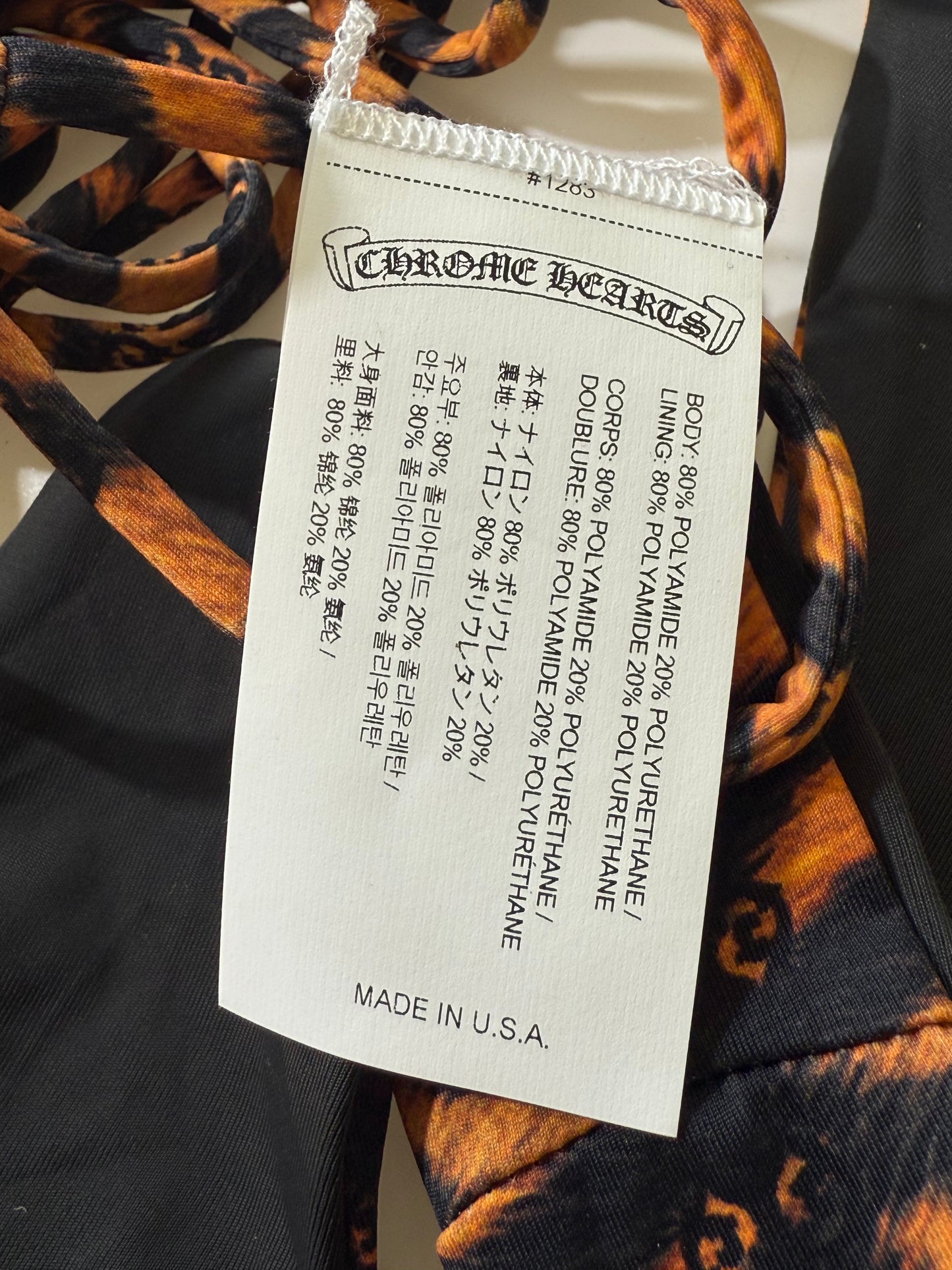 Chrome Hearts x Dipped in Blue Orange Tiger Bikini Set