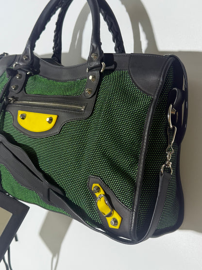 2000’s Balenciaga Green Mesh Motocross Classic City Bag