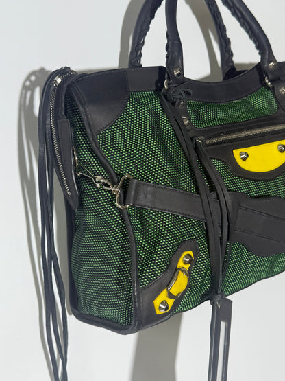 2000’s Balenciaga Green Mesh Motocross Classic City Bag