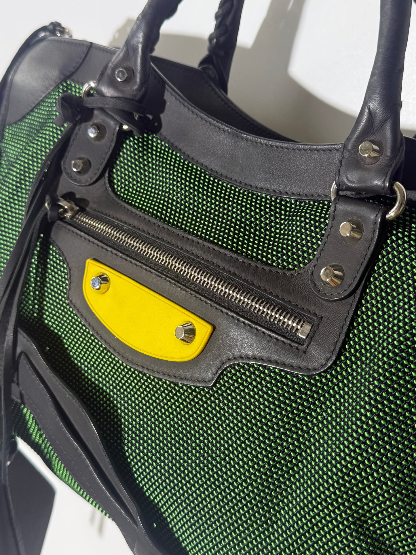 2000’s Balenciaga Green Mesh Motocross Classic City Bag
