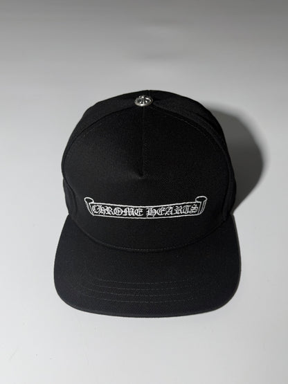 Chrome Hearts Black Embroidered Scroll Tucker Baseball Hat