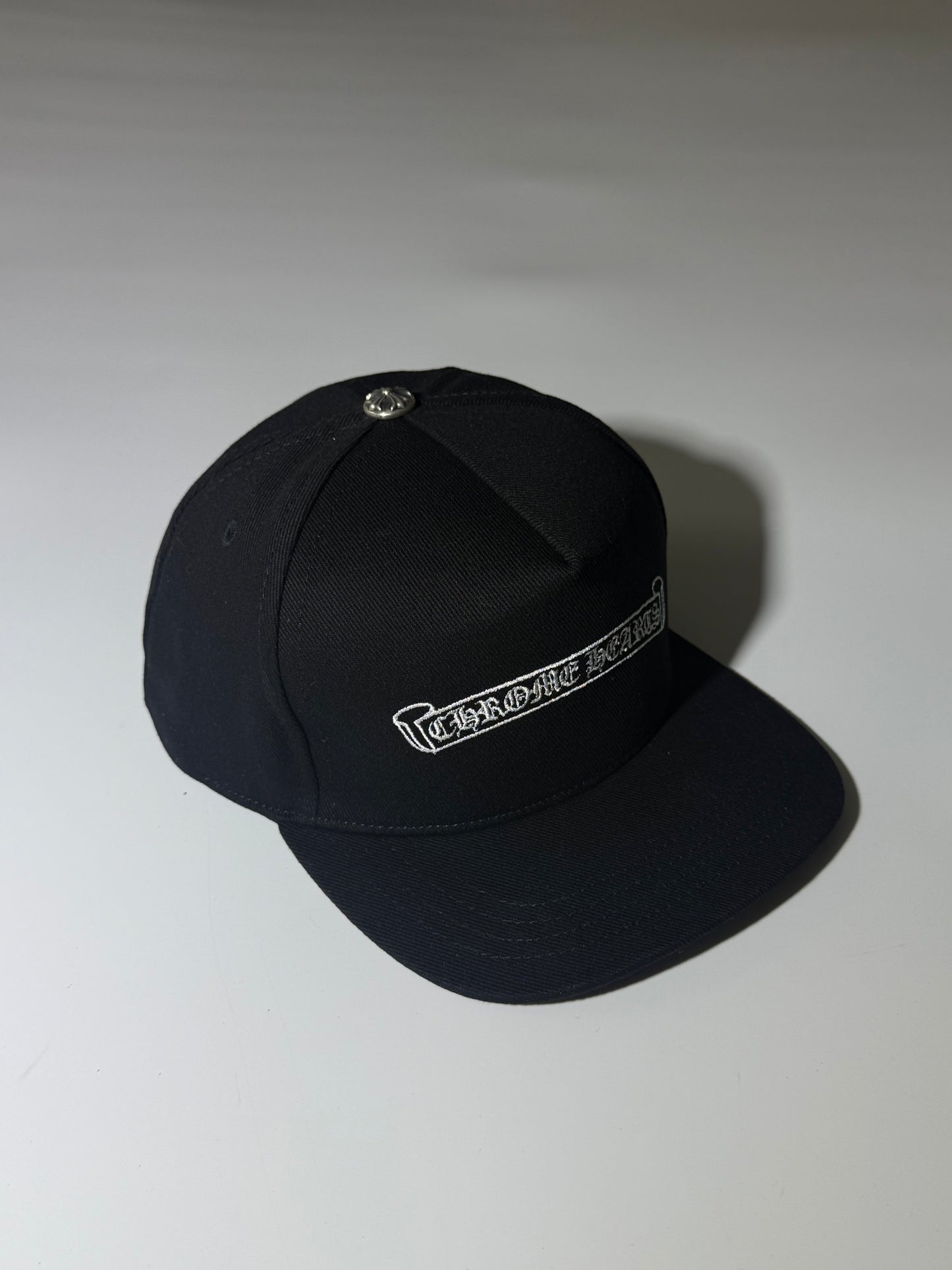 Chrome Hearts Black Embroidered Scroll Tucker Baseball Hat