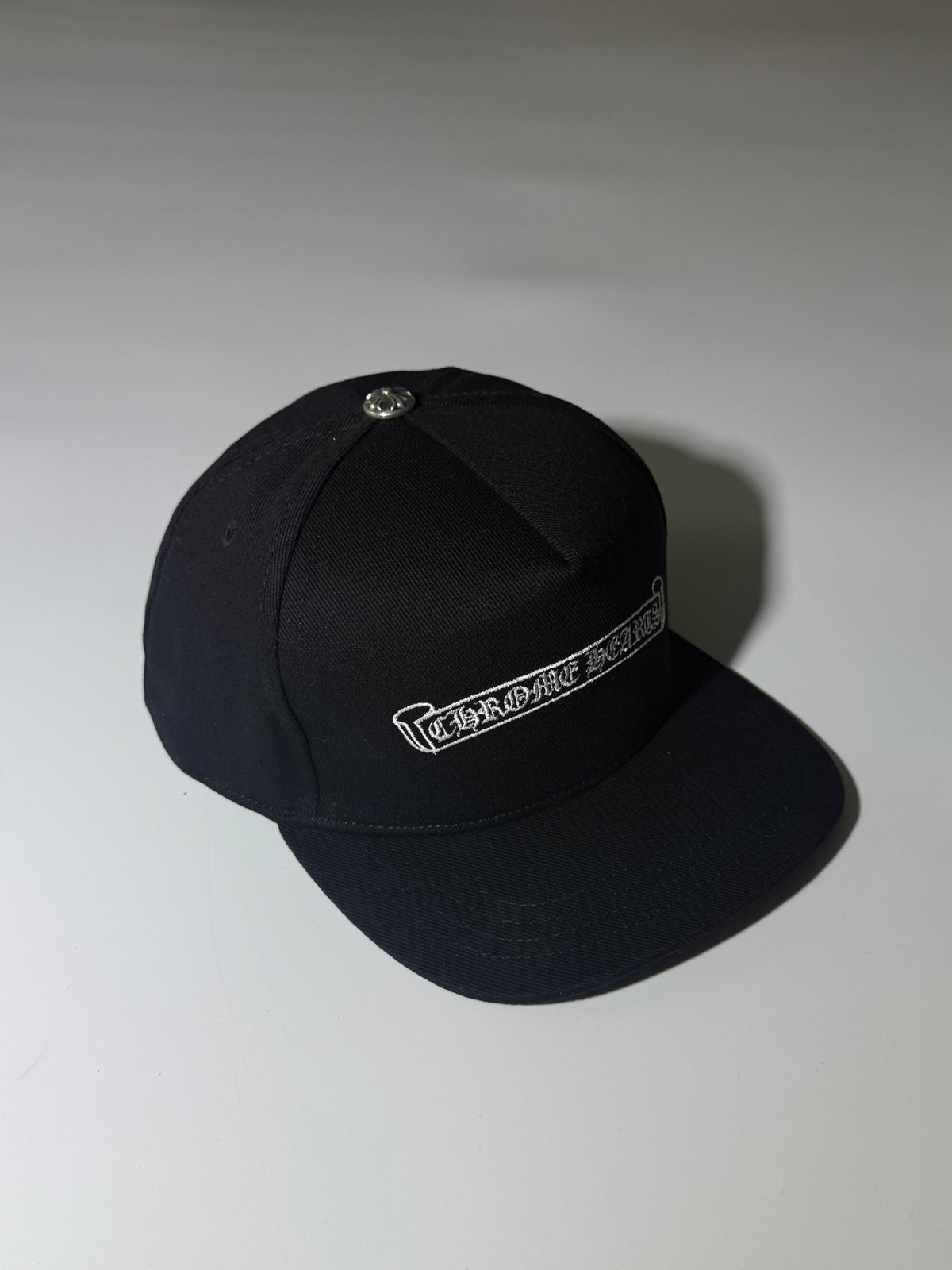 Chrome Hearts Black Embroidered Scroll Tucker Baseball Hat