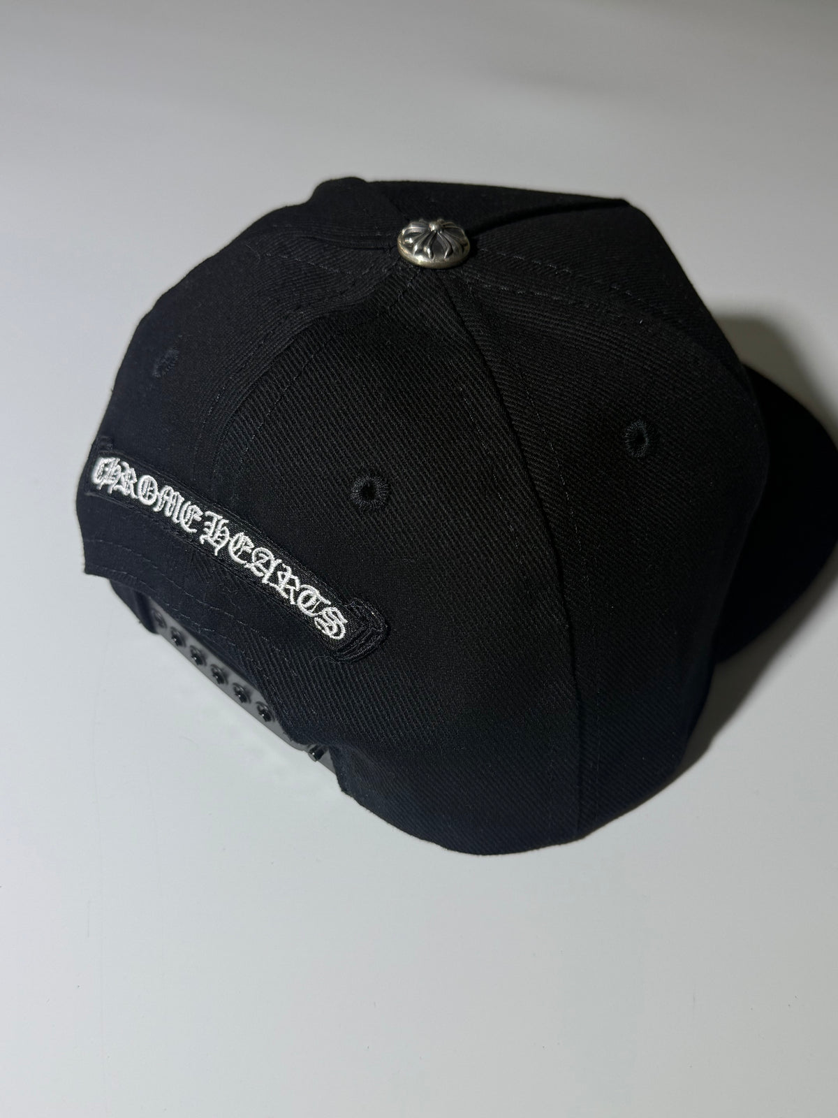 Chrome Hearts Black Embroidered Scroll Tucker Baseball Hat