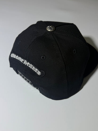 Chrome Hearts Black Embroidered Scroll Tucker Baseball Hat