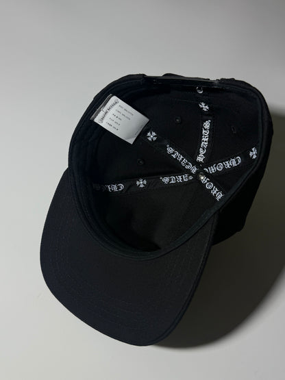 Chrome Hearts Black Embroidered Scroll Tucker Baseball Hat