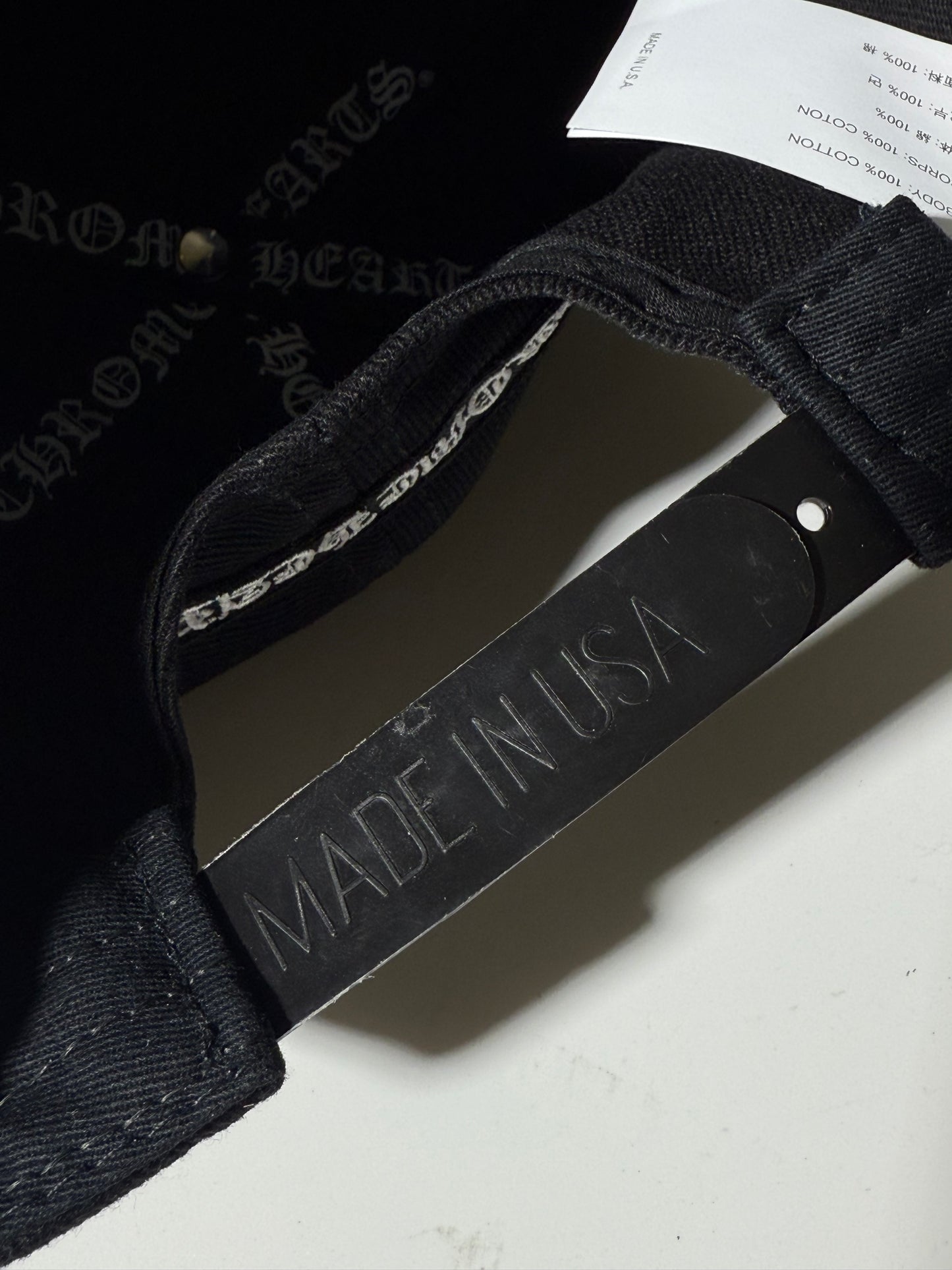 Chrome Hearts Black Embroidered Scroll Tucker Baseball Hat
