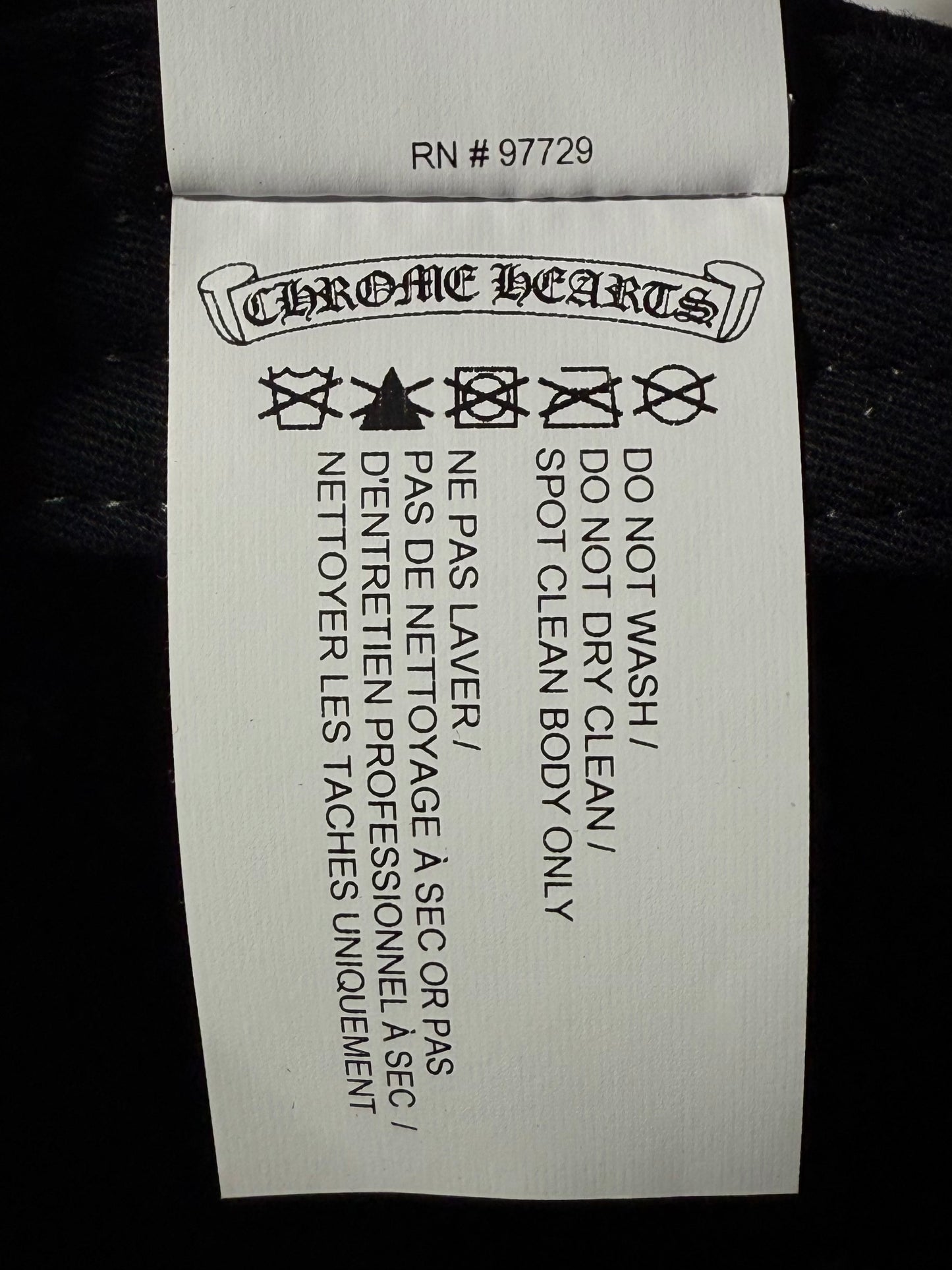 Chrome Hearts Black Embroidered Scroll Tucker Baseball Hat
