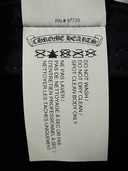 Chrome Hearts Black Embroidered Scroll Tucker Baseball Hat