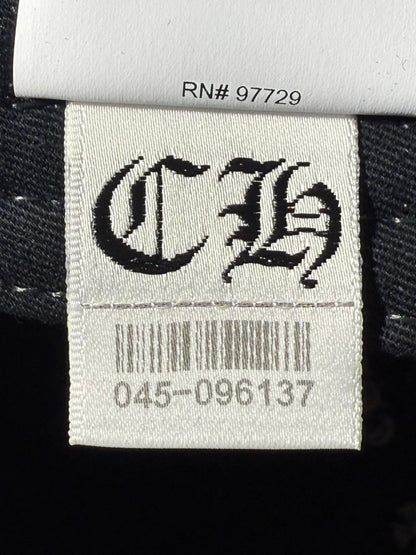 Chrome Hearts Black Embroidered Scroll Tucker Baseball Hat