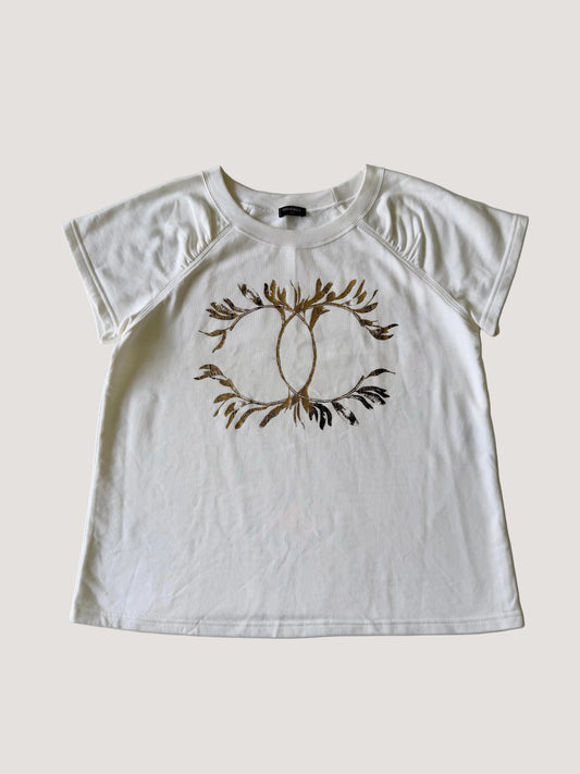 Chanel Metallic Leaf Coco Mark Tee