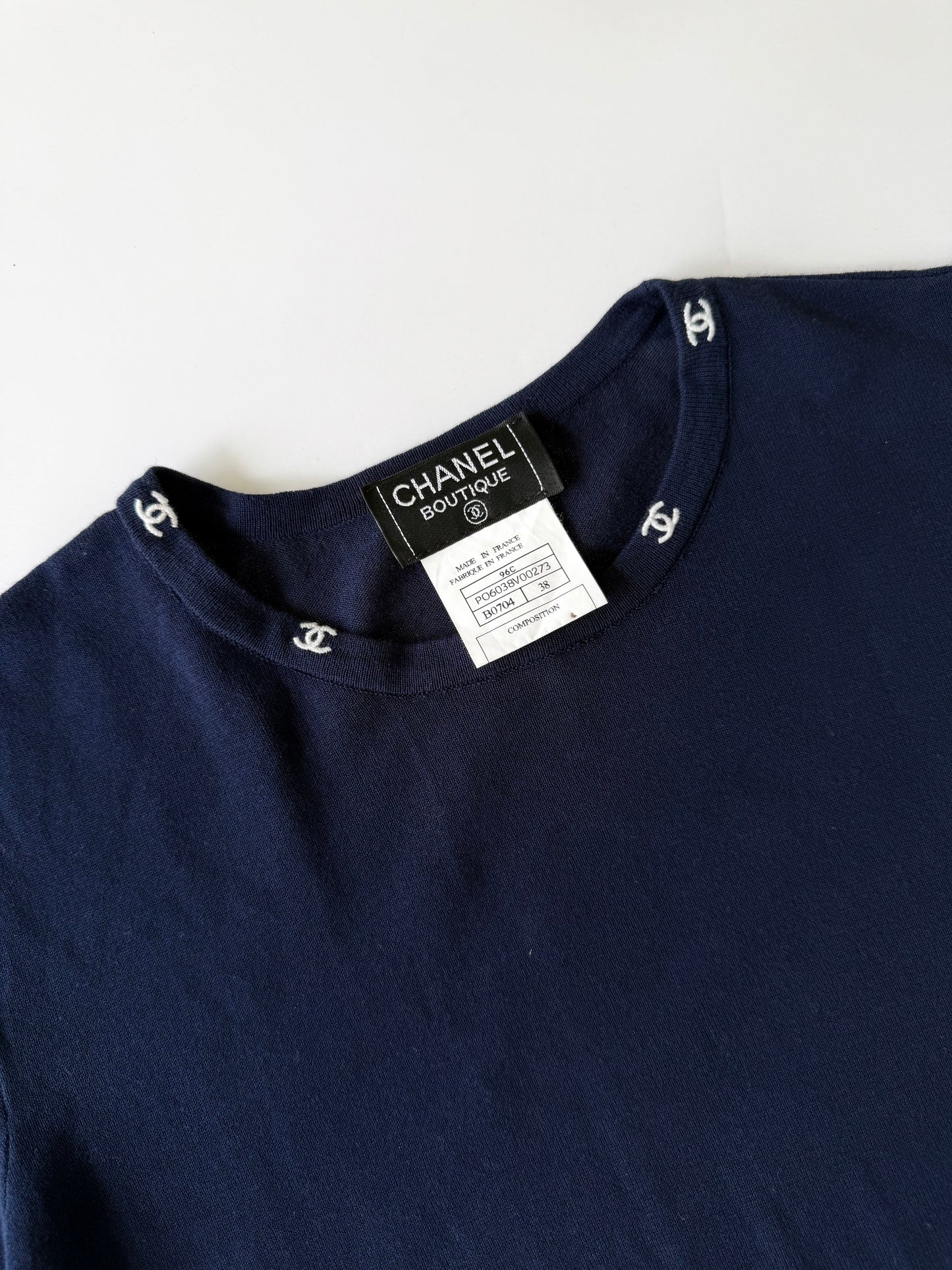 1997 Chanel Boutique Coco Mark Maillot T-Shirt