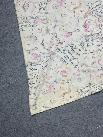 Chanel White Lycra Floral & Coco Print