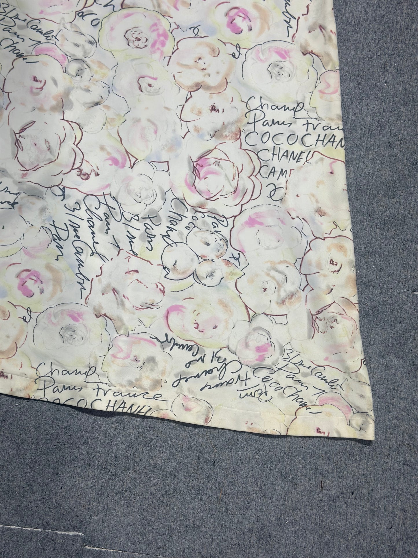 Chanel White Lycra Floral & Coco Print
