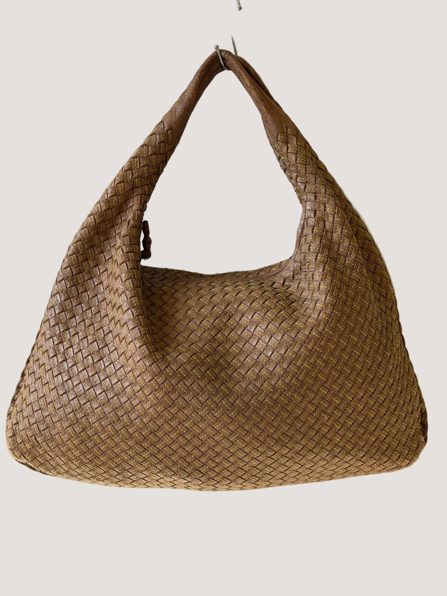 Bottega Veneta Intrecciato Woven Leather Hobo Brown Bag