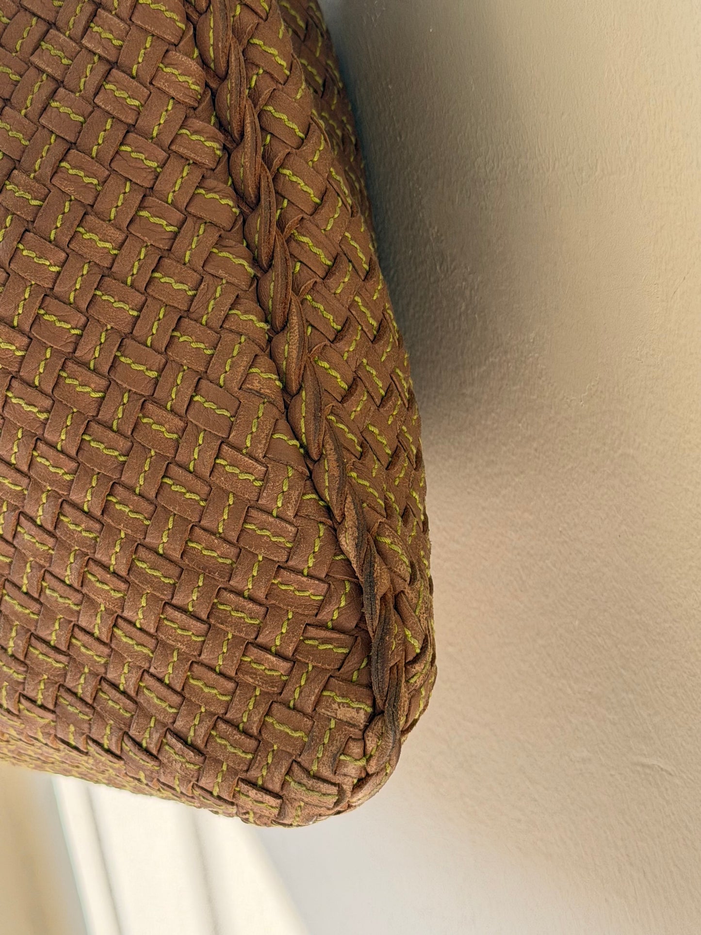 Bottega Veneta Intrecciato Woven Leather Hobo Brown Bag