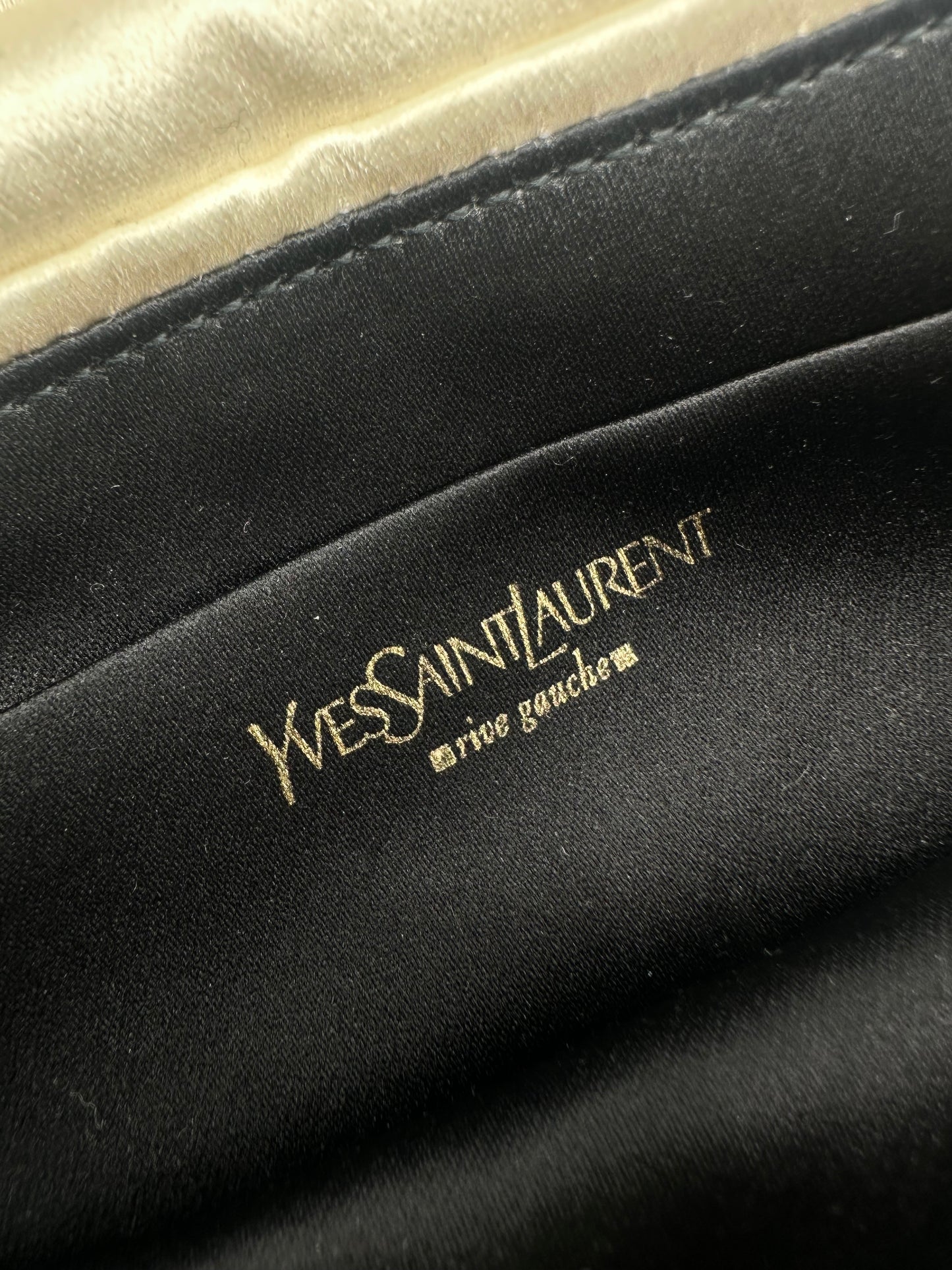 Saint Laurent Tom Ford Ivory Silk Horn Clutch