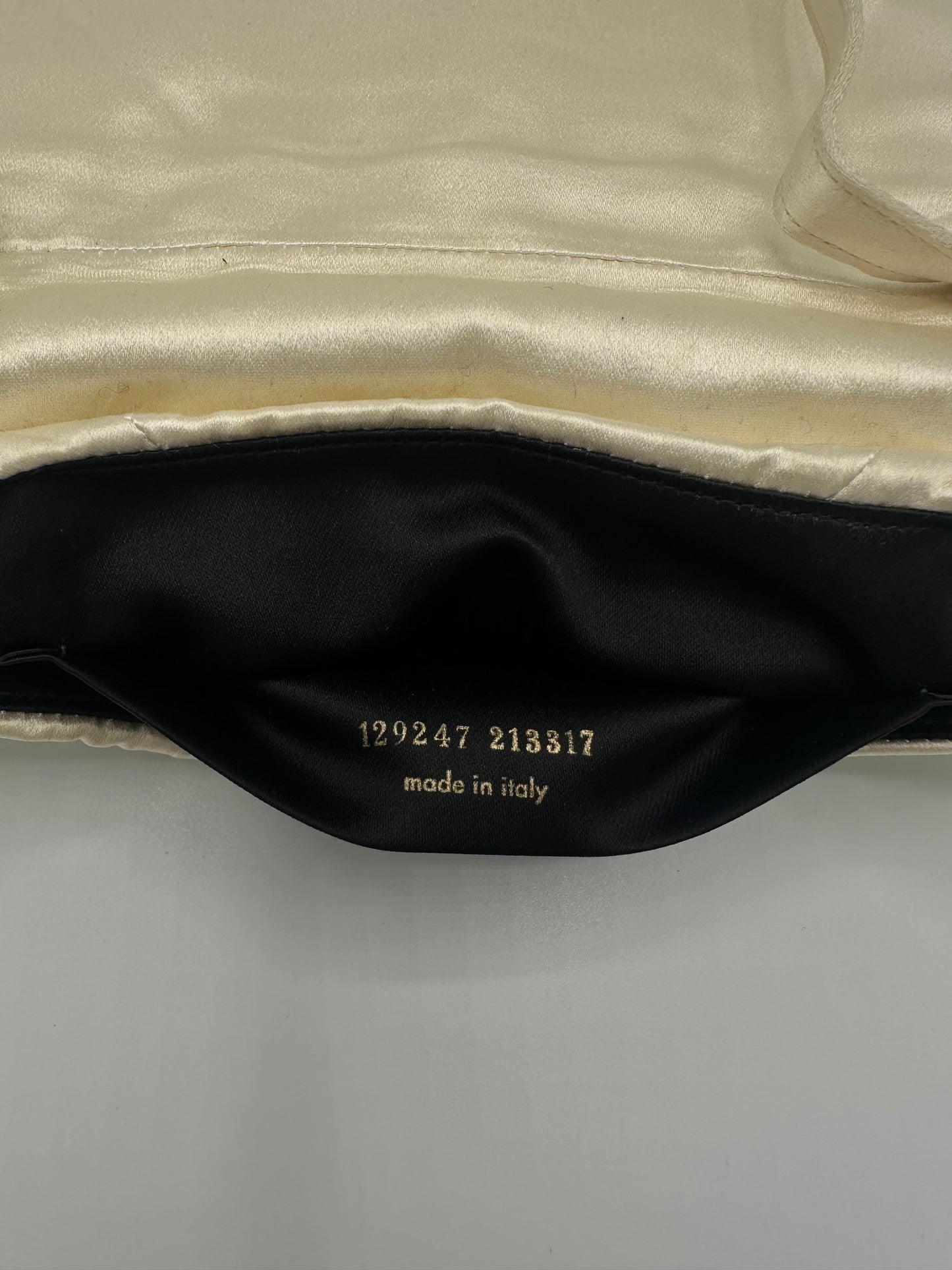 Saint Laurent Tom Ford Ivory Silk Horn Clutch