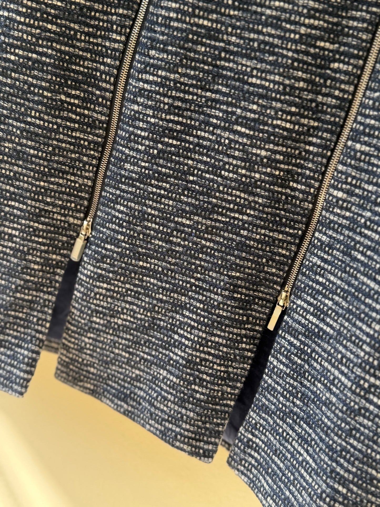 Chanel Spring 2017 Fantasy Tweed Coat in Navy and White