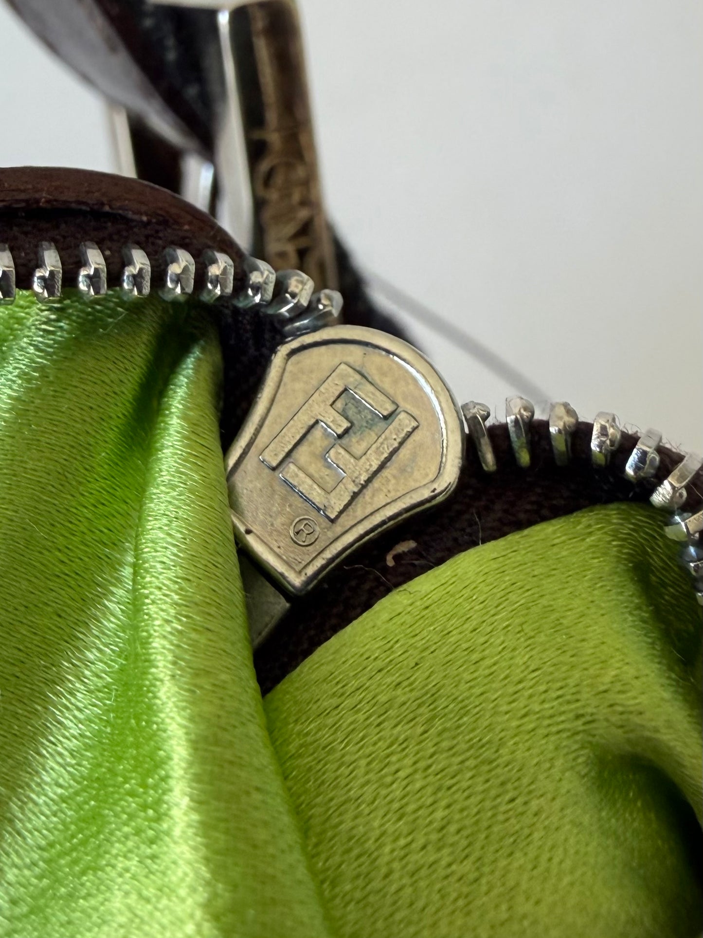 Vintage Fendi Denim Flower Applique Mamma Baguette