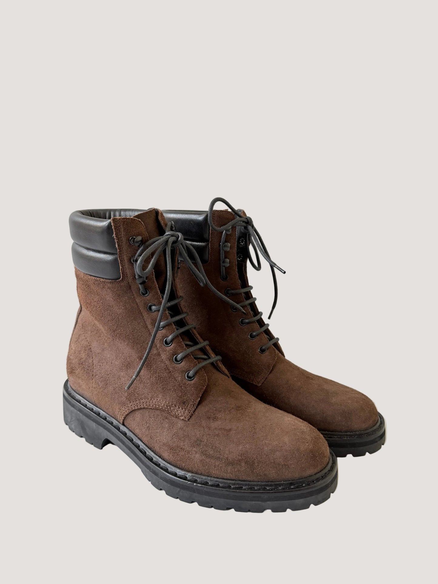 Saint Laurent Paris Browne Suede Trekker 25 Combat Boots