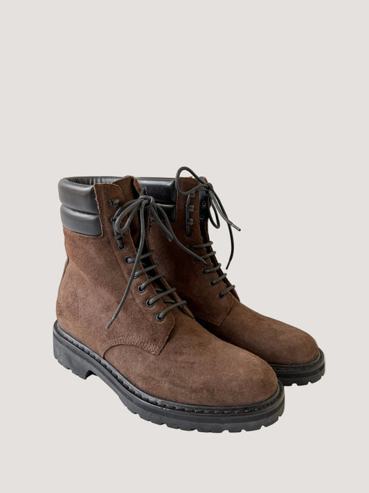 Saint Laurent Paris Browne Suede Trekker 25 Combat Boots