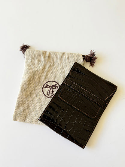 Hermes Brown Crocodile Leather Wallet