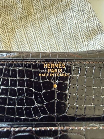 Hermes Brown Crocodile Leather Wallet