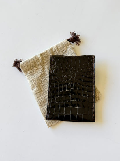 Hermes Brown Crocodile Leather Wallet