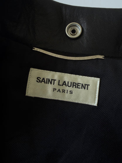 Saint Laurent S/S2017 “YSL” Black Leather Biker Jacket