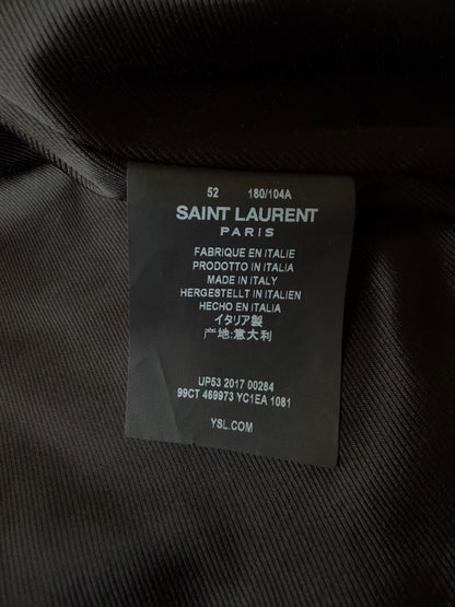 Saint Laurent S/S2017 “YSL” Black Leather Biker Jacket