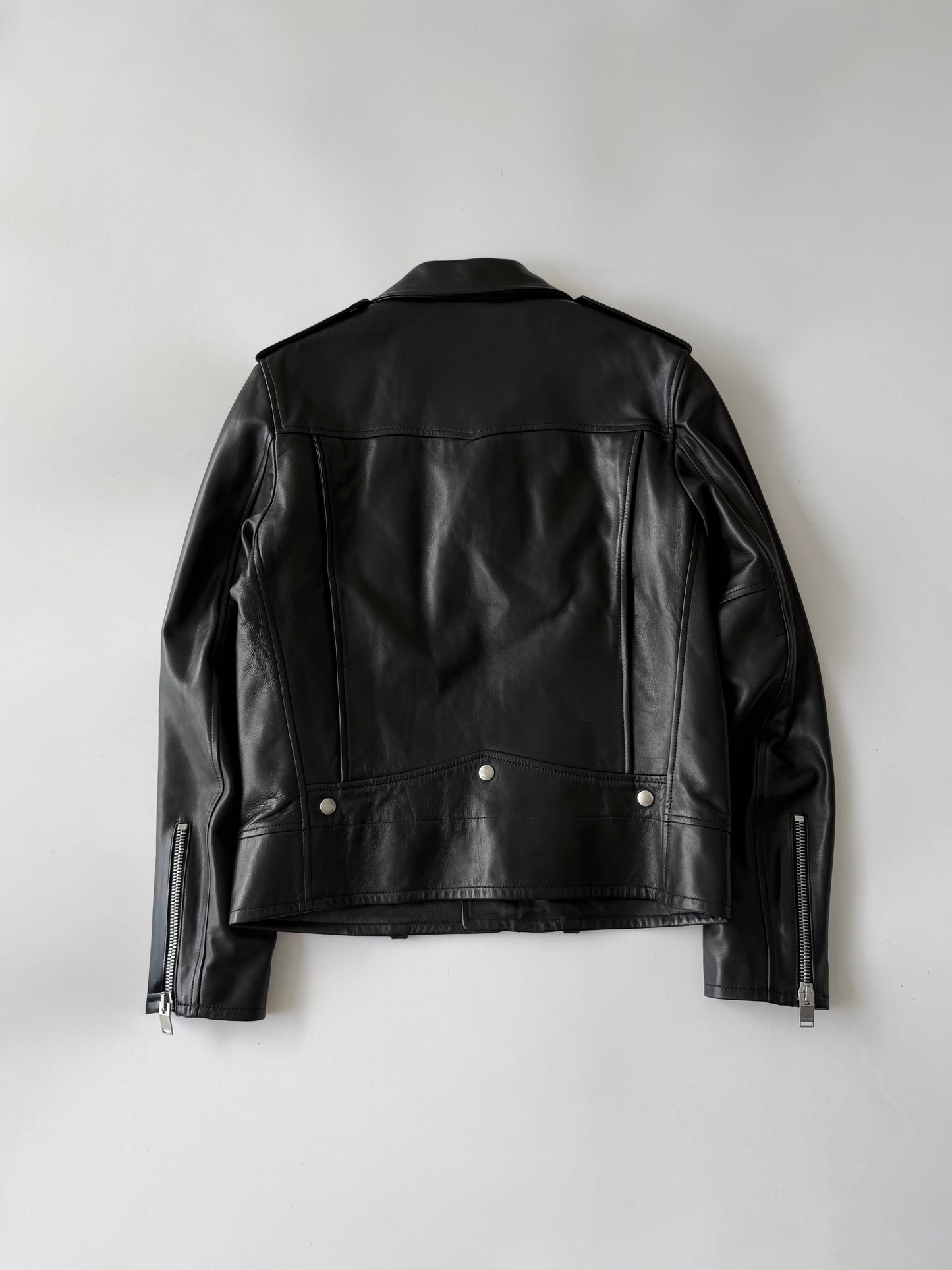 Saint Laurent S/S2017 “YSL” Black Leather Biker Jacket
