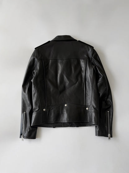 Saint Laurent S/S2017 “YSL” Black Leather Biker Jacket