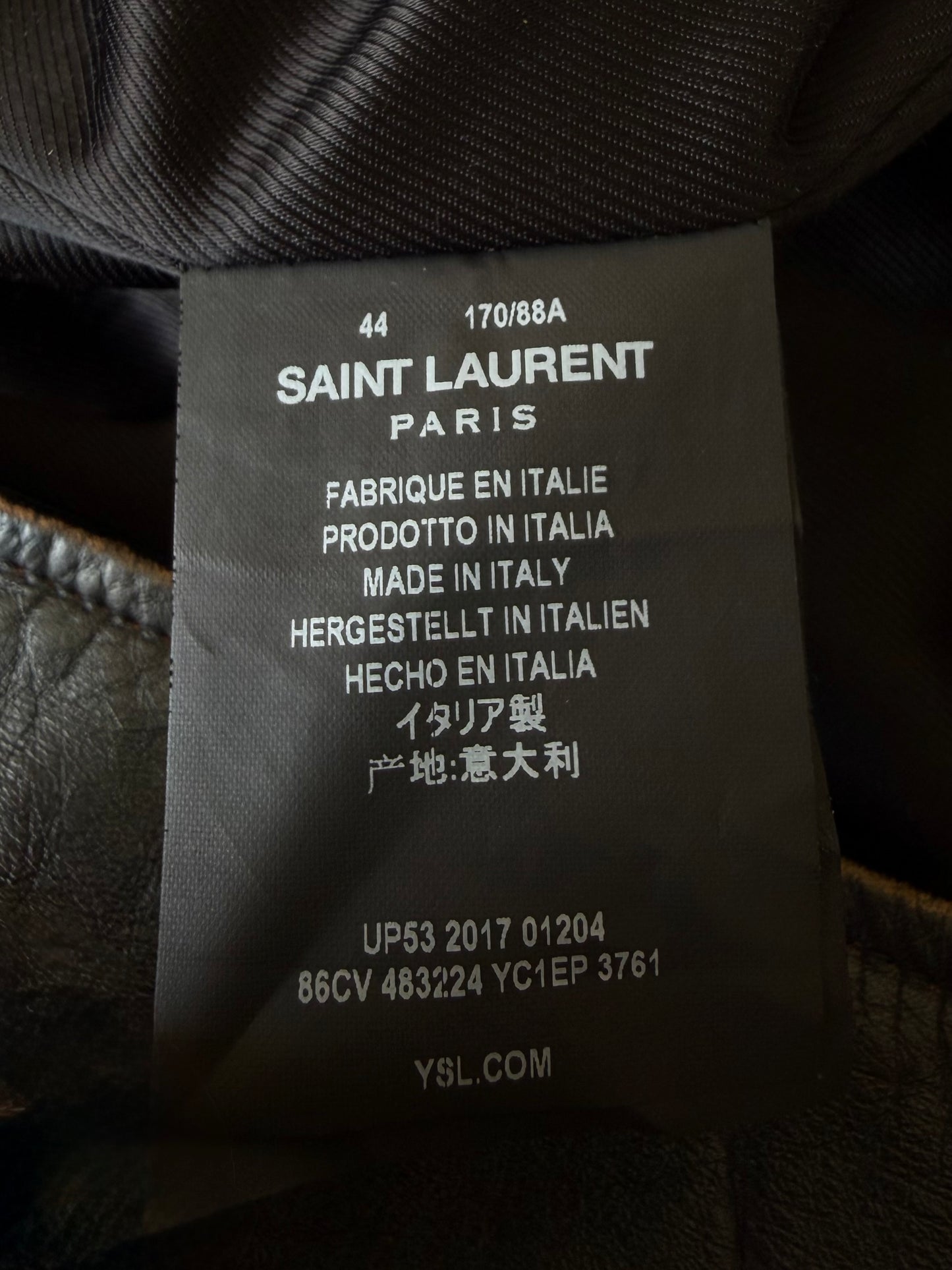 Saint Laurent F/W2017 Multi Patch Leather Biker Jacket