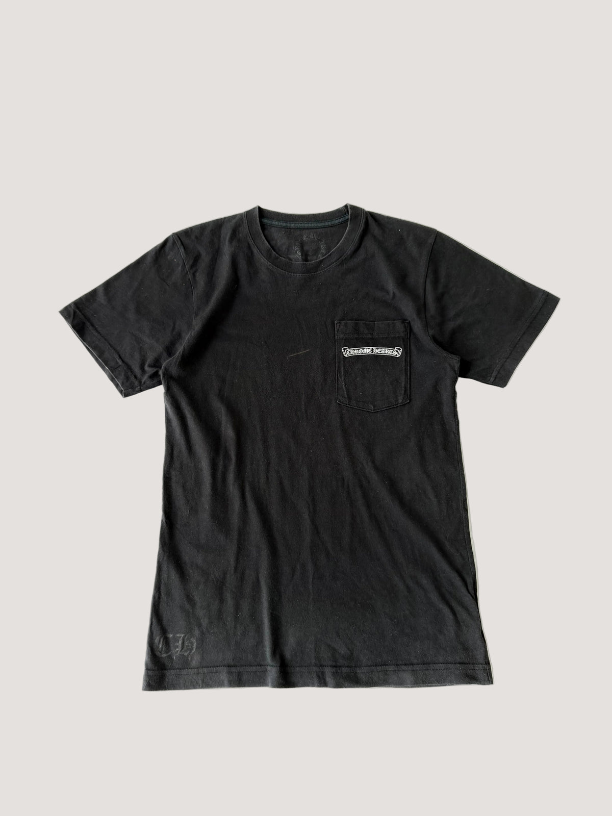 Chrome Hearts Black U.S.A. Script Logo Pocket Tee