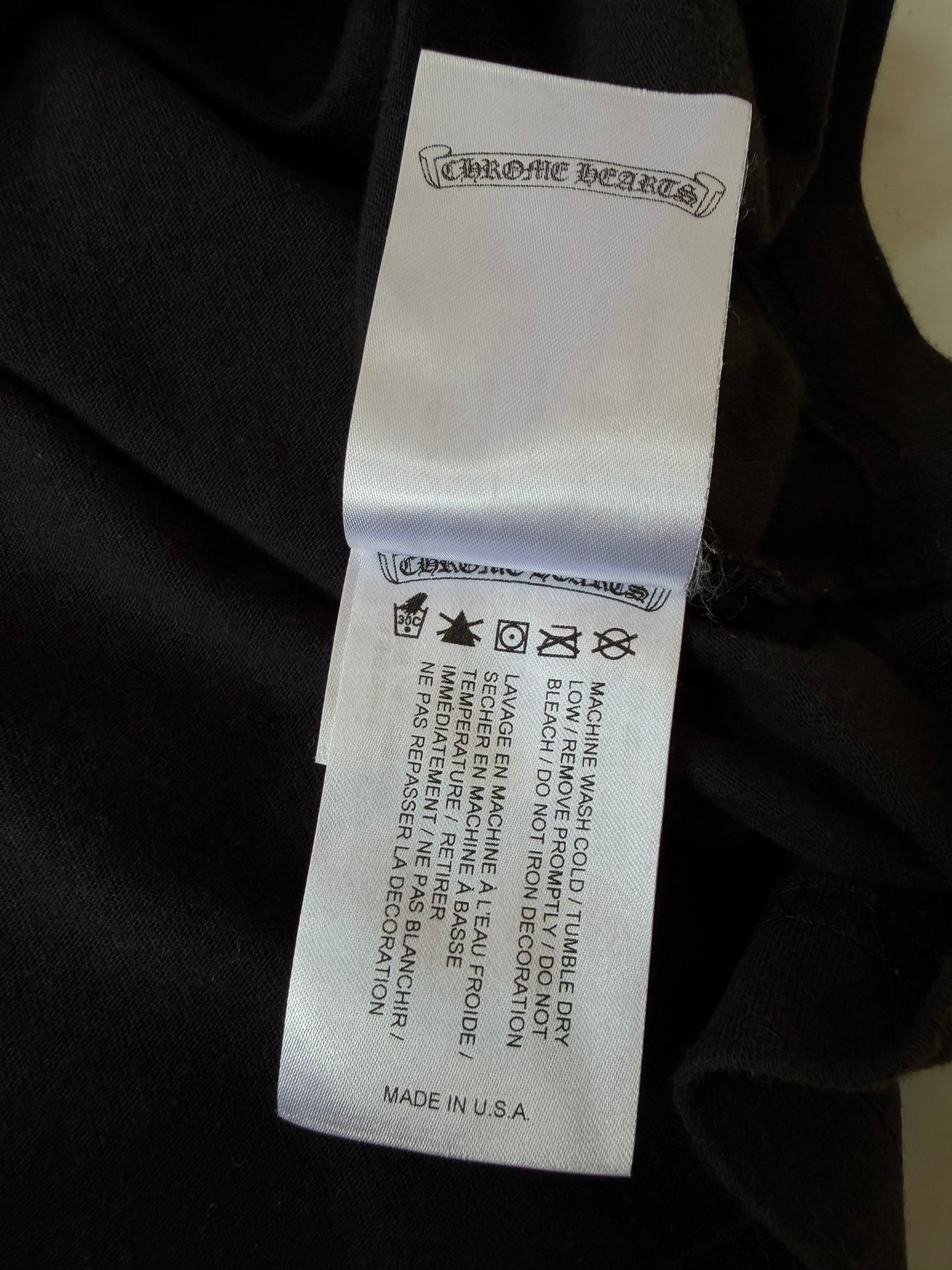 Chrome Hearts Black U.S.A. Script Logo Pocket Tee