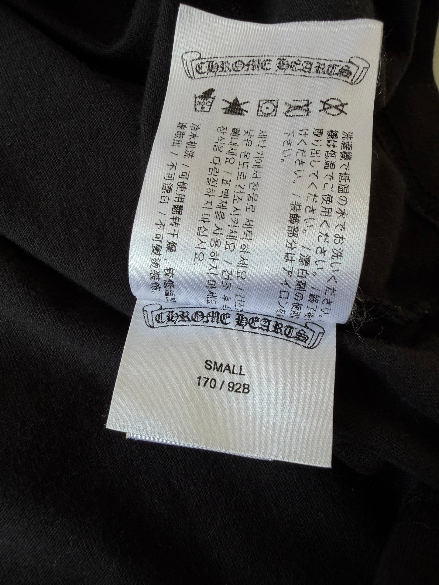 Chrome Hearts Black U.S.A. Script Logo Pocket Tee