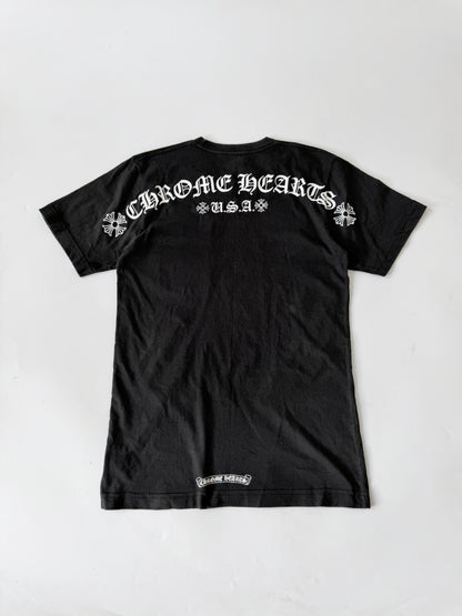 Chrome Hearts Black U.S.A. Script Logo Pocket Tee