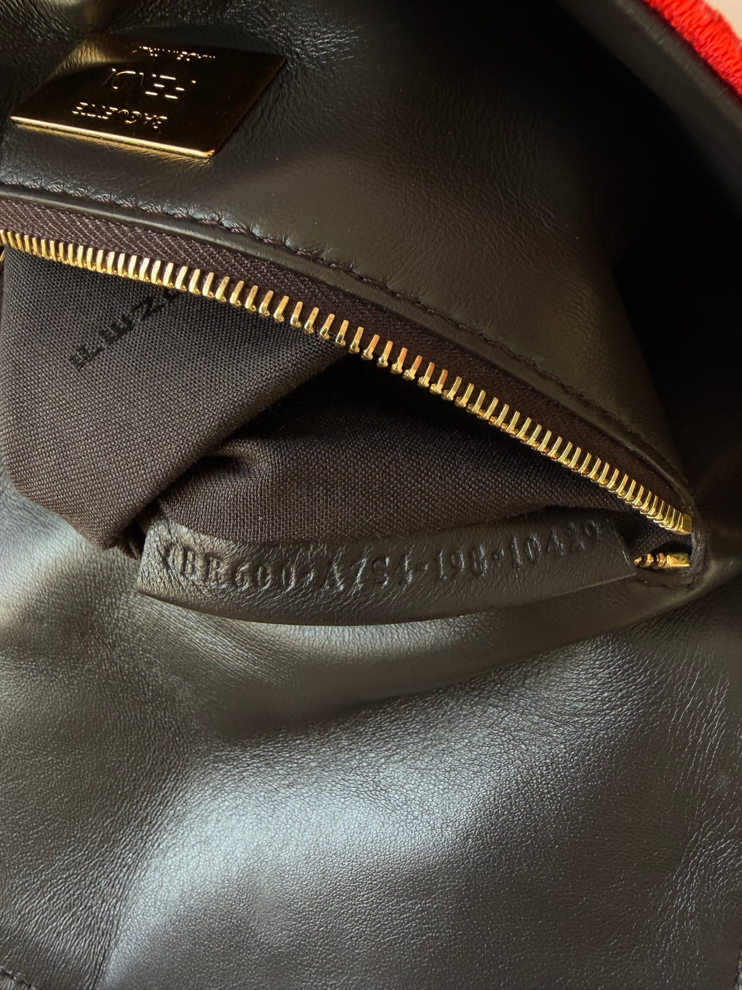 Fendi Tobacco Zucca Embroidered Convertible Baguette Bag