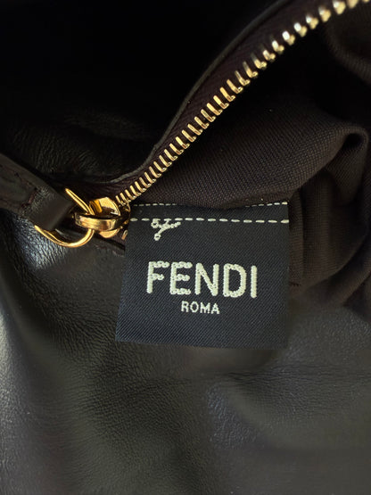 Fendi Tobacco Zucca Embroidered Convertible Baguette Bag