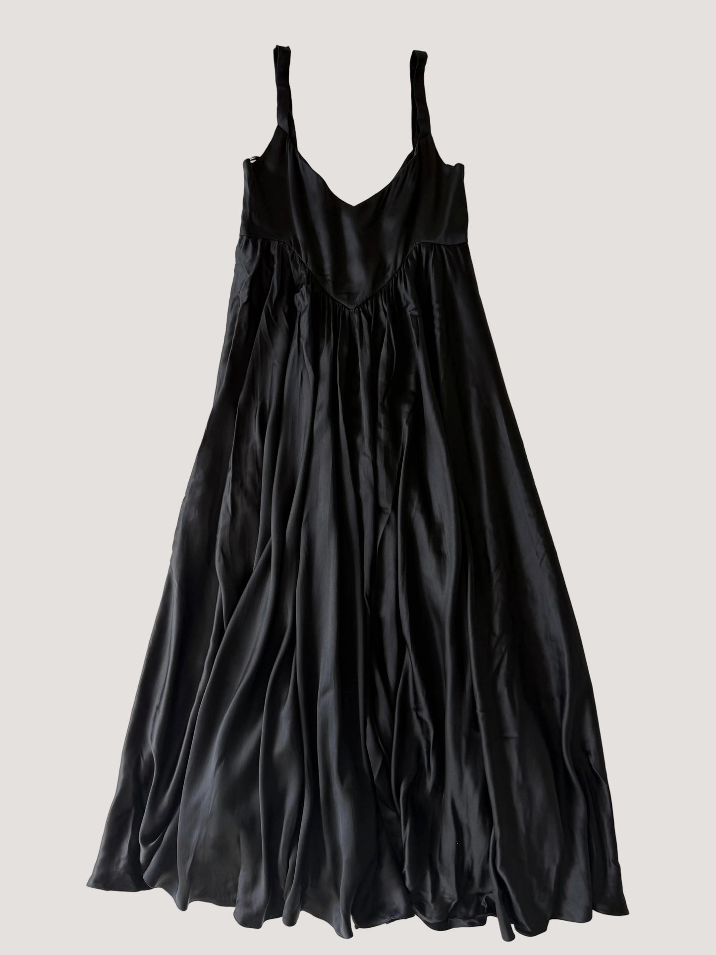 Chanel F/W2024 Black Silk Maxi Slip Dress