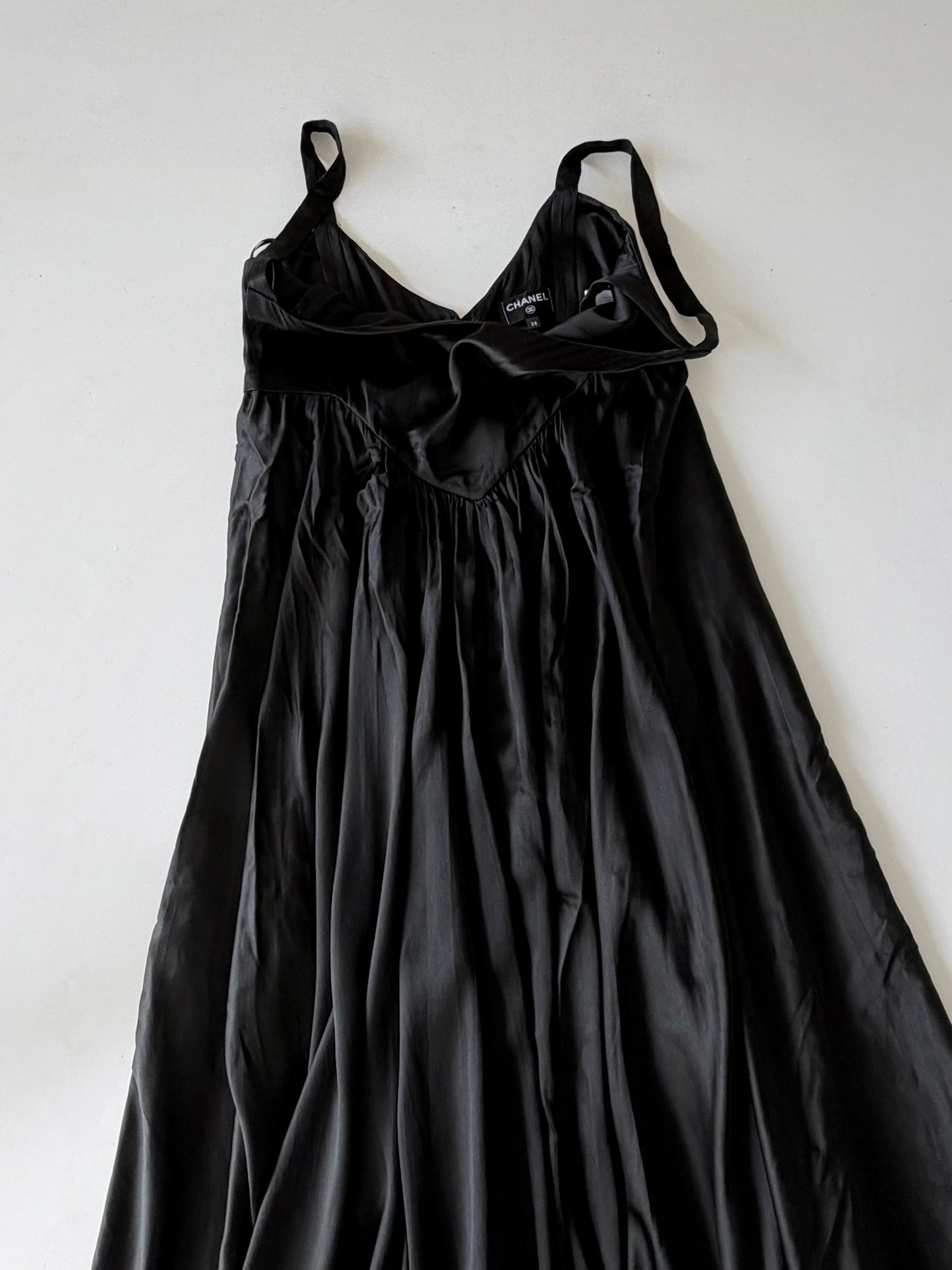 Chanel F/W2024 Black Silk Maxi Slip Dress