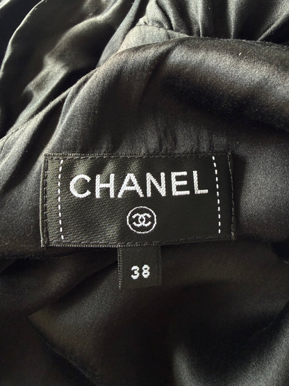 Chanel F/W2024 Black Silk Maxi Slip Dress