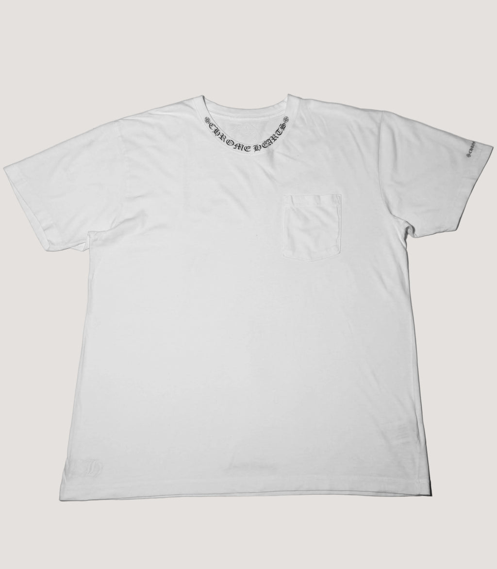 Chrome Hearts Neck Logo White Pocket Tee