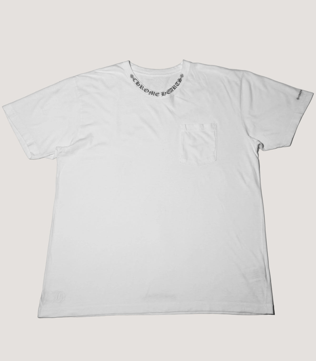 Chrome Hearts Neck Logo White Pocket Tee