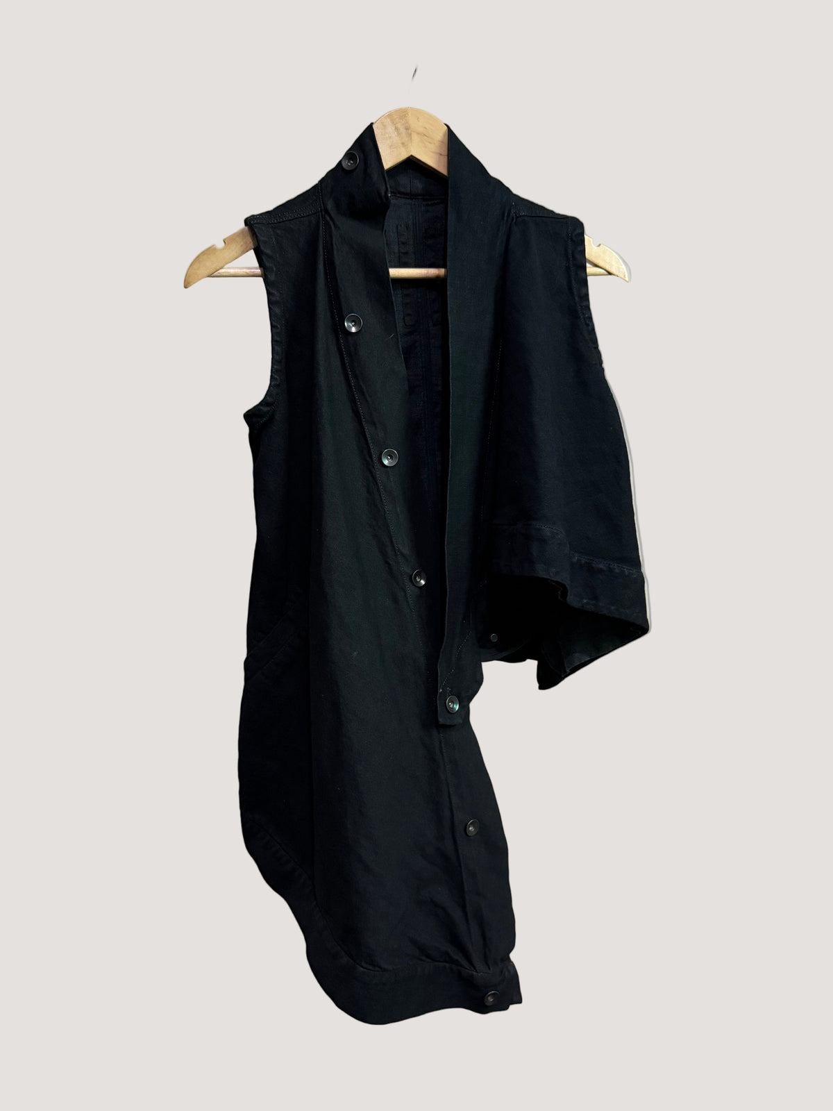 Rick Owens Black Denim Vest